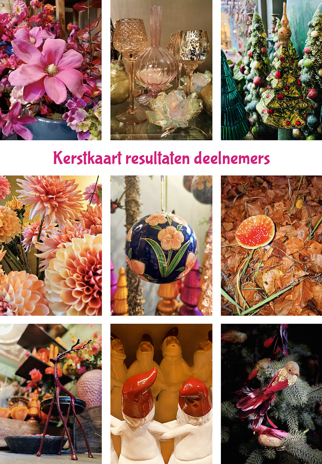 Kerstkaart resultaten deelnemers herfst- en kerst fotografie workshops Beter fotograferen met je mobiel